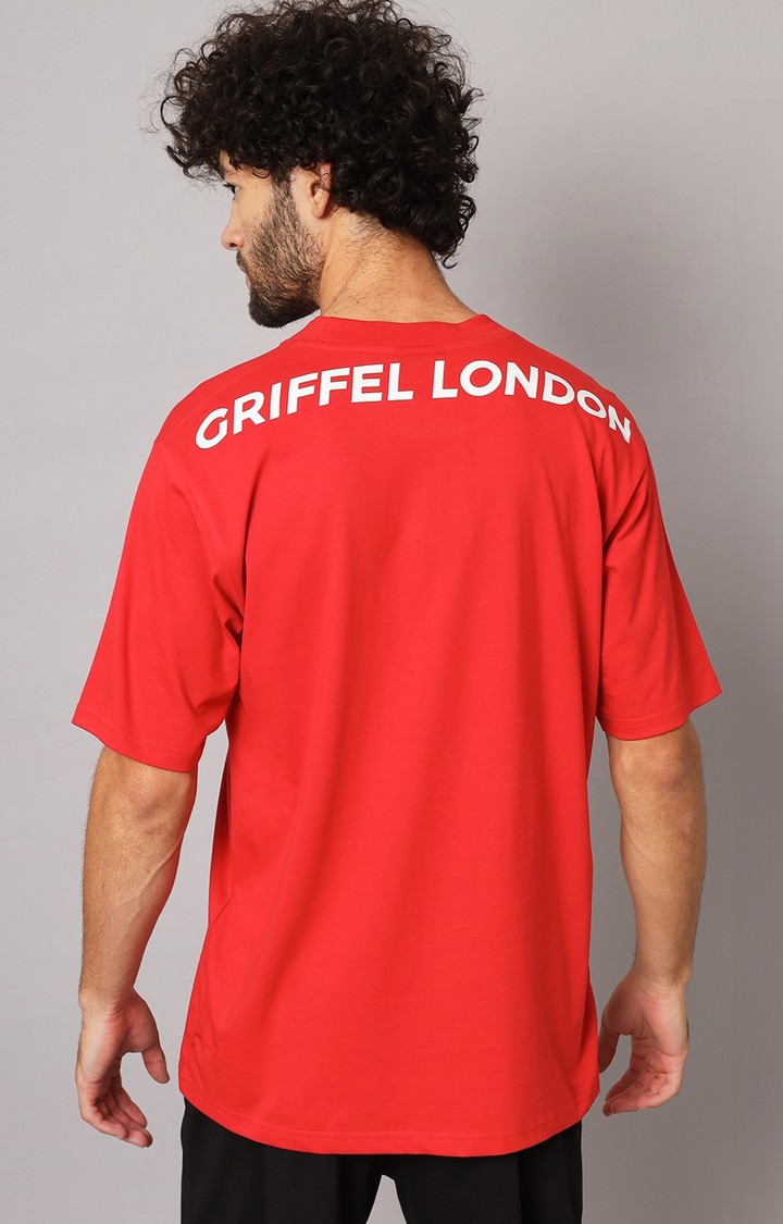 Men's Red Printed Co-ords