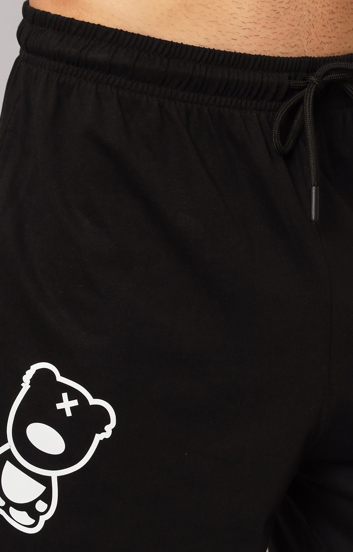 Men's Black Printed Co-ords