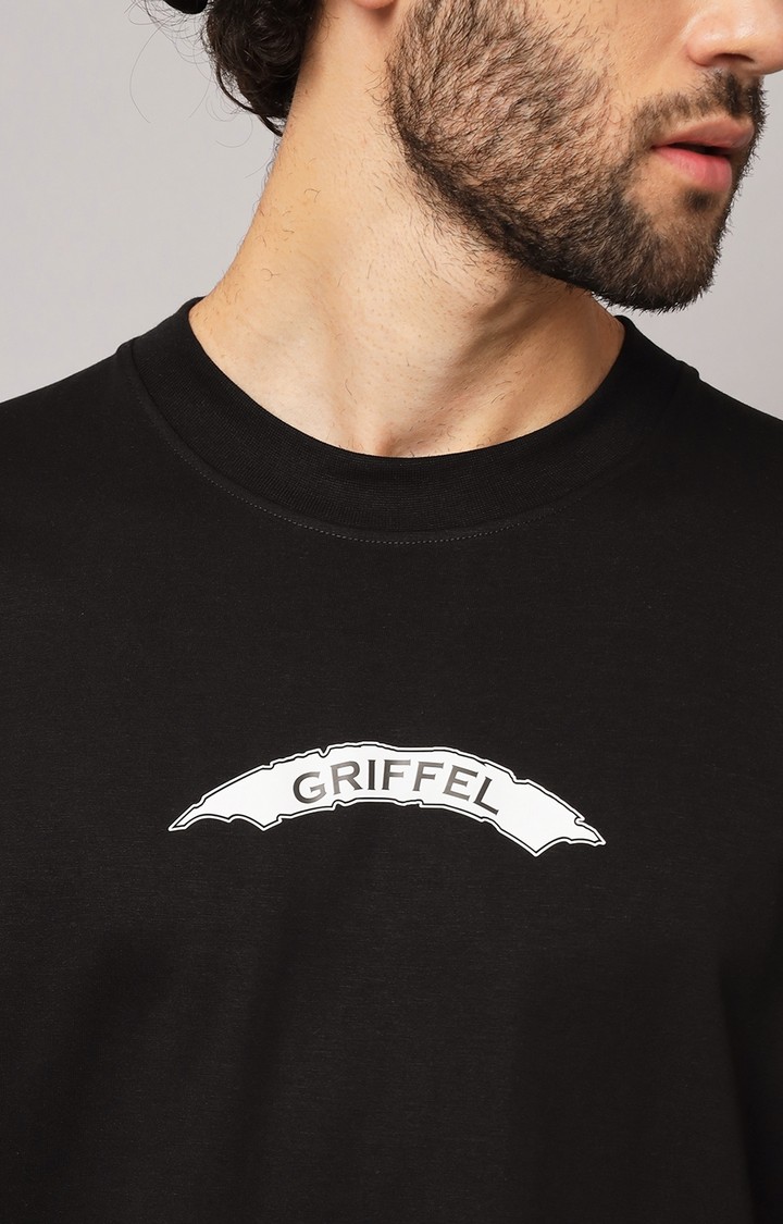 Men's Black Printed Co-ords