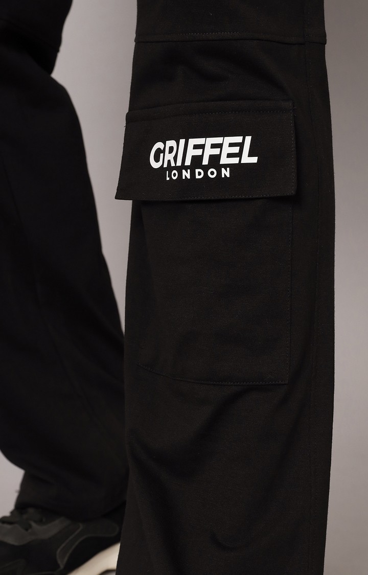 Men's Black Printed Co-ords