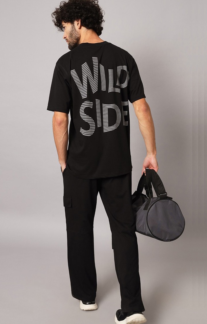 Men's Black Printed Co-ords