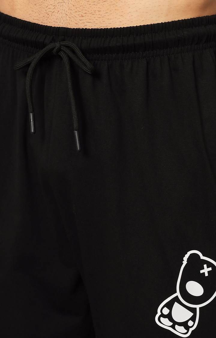 Men's Black Printed Co-ords