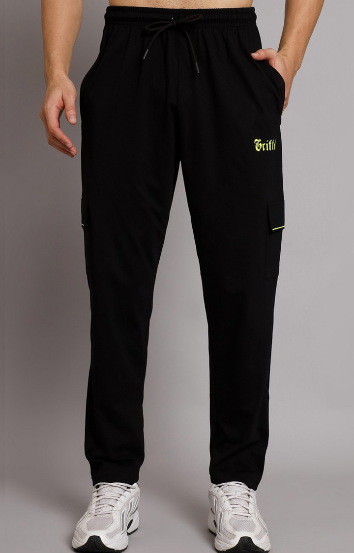 Men's Black Printed Co-ords