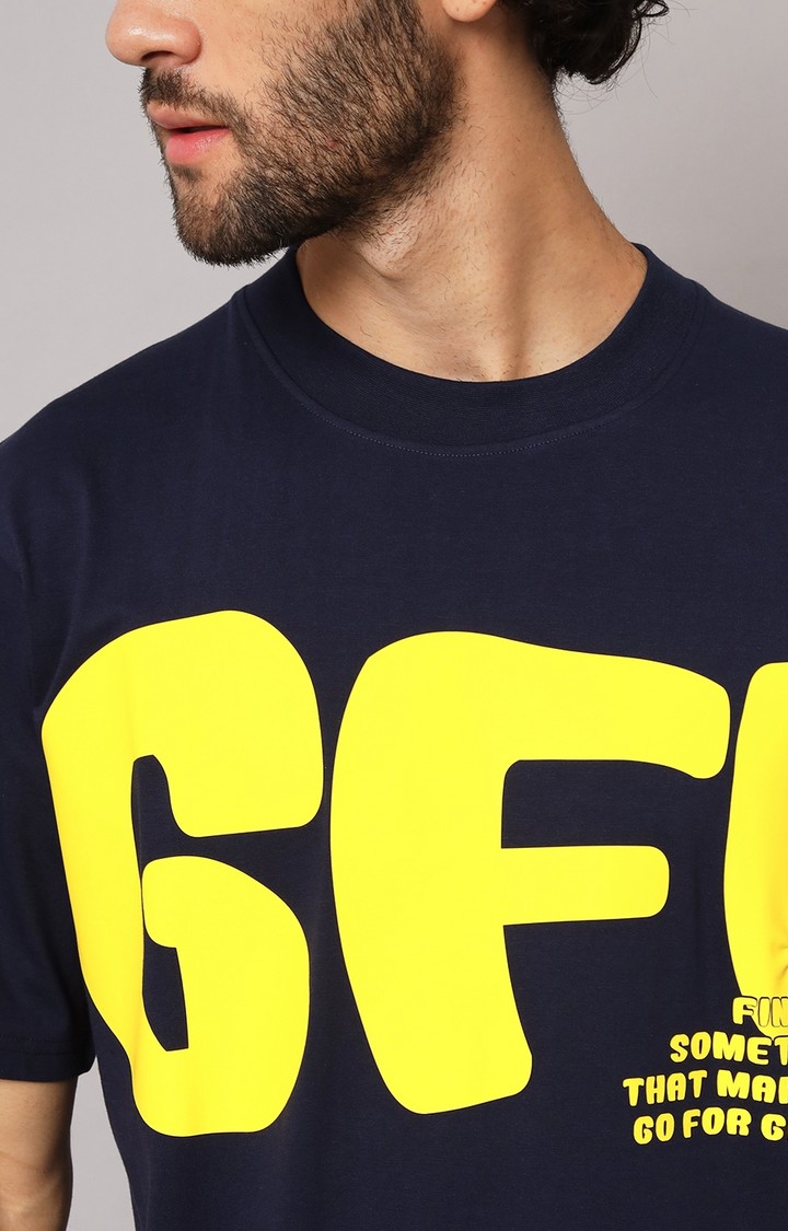 Men's Blue Printed Co-ords