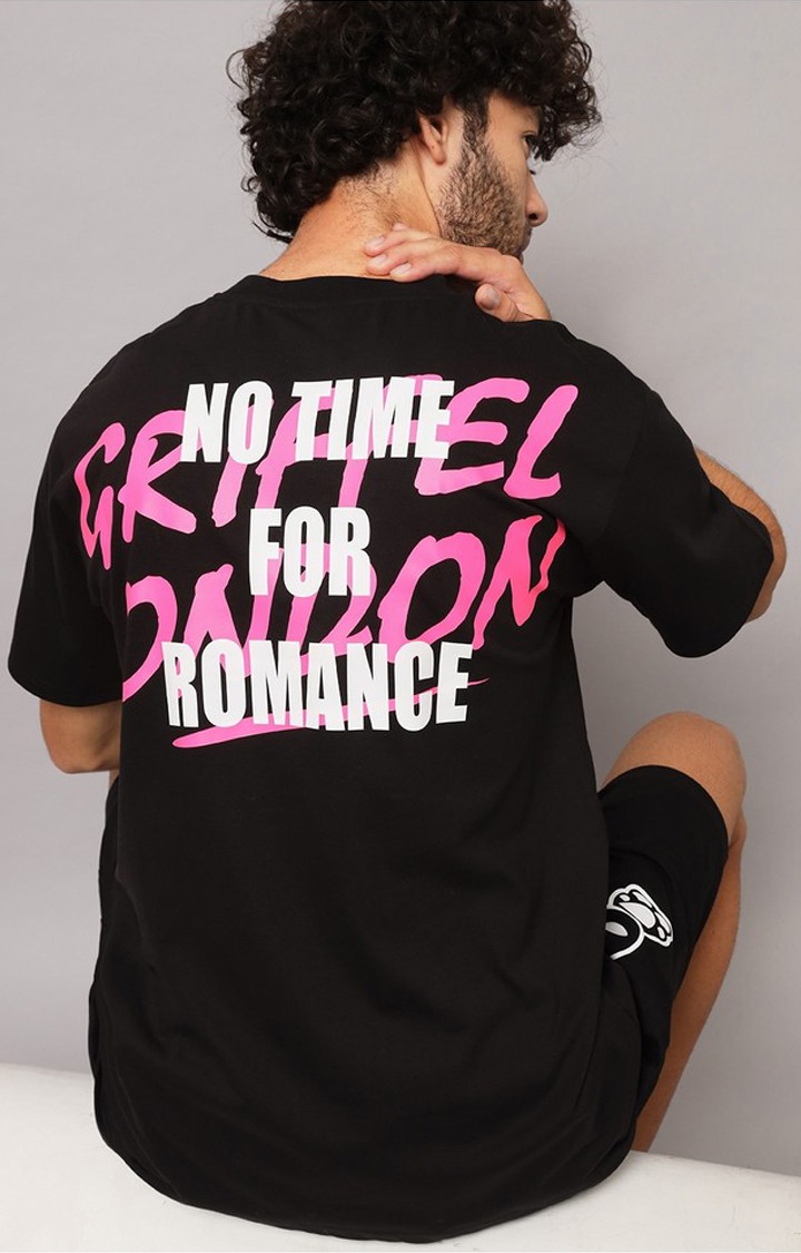 Men's Black Printed Co-ords