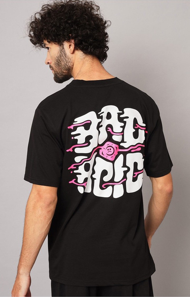Men's Black Printed Co-ords
