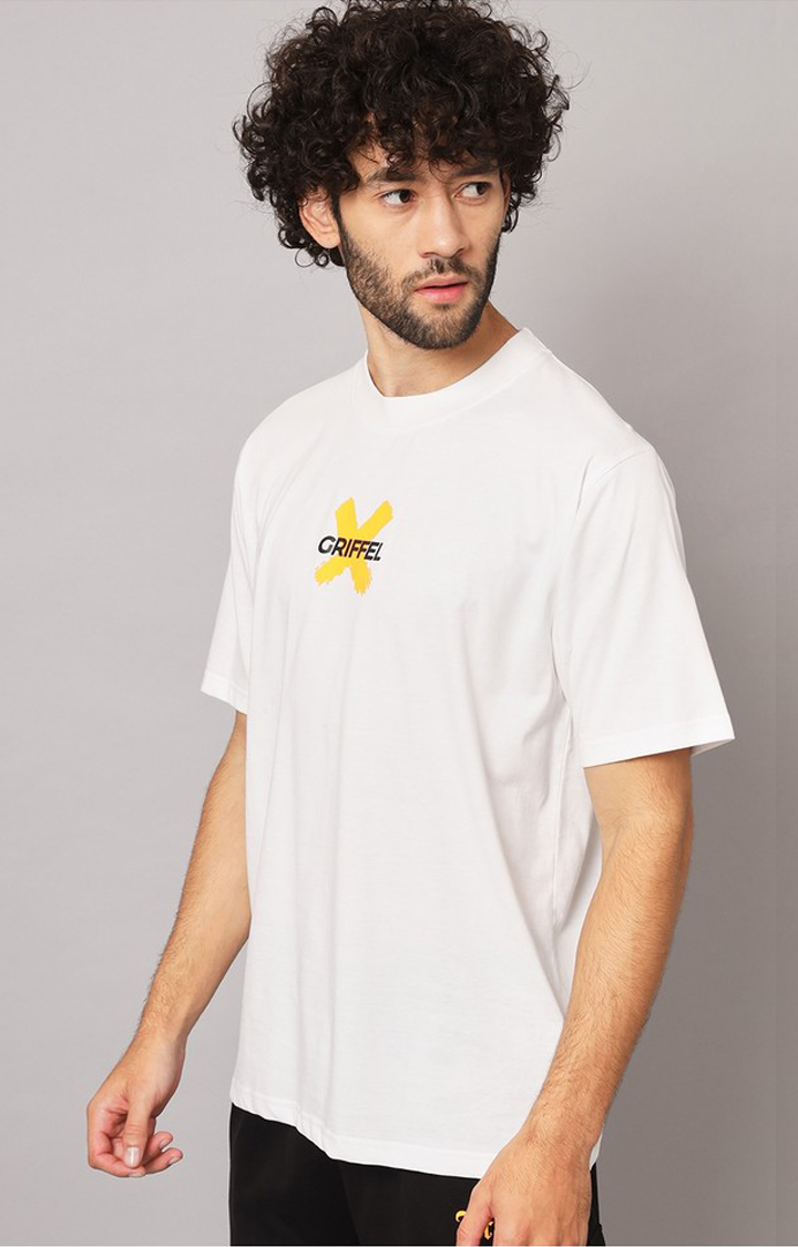 Men's White Printed Co-ords