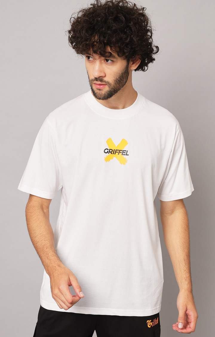 Men's White Printed Co-ords