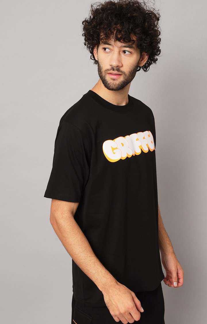 Men's Black Typographic Co-ords