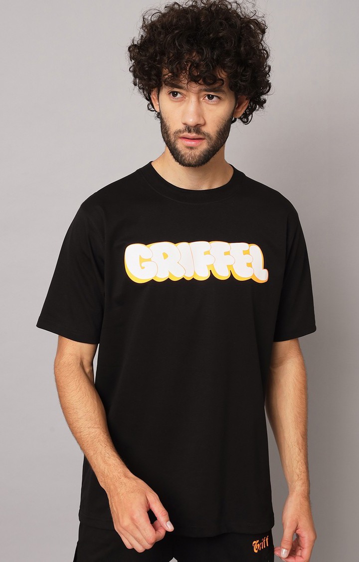 Men's Black Typographic Co-ords