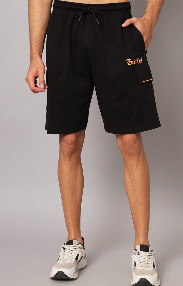 Men's Black Printed Co-ords