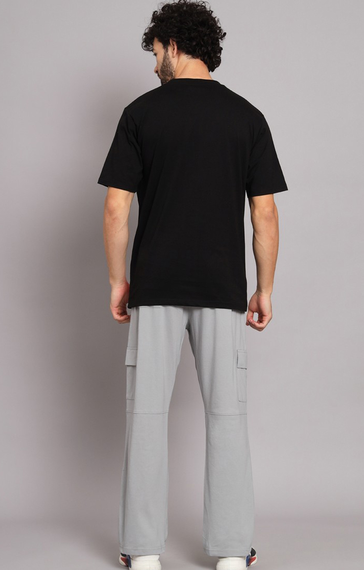 Men's Black Printed Co-ords