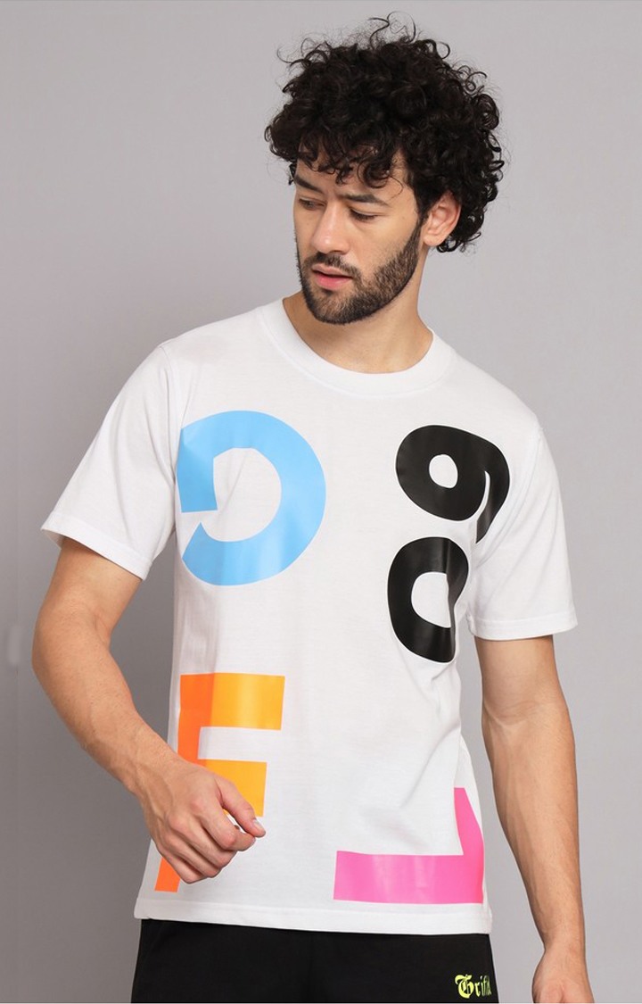 Men's White Typographic Co-ords