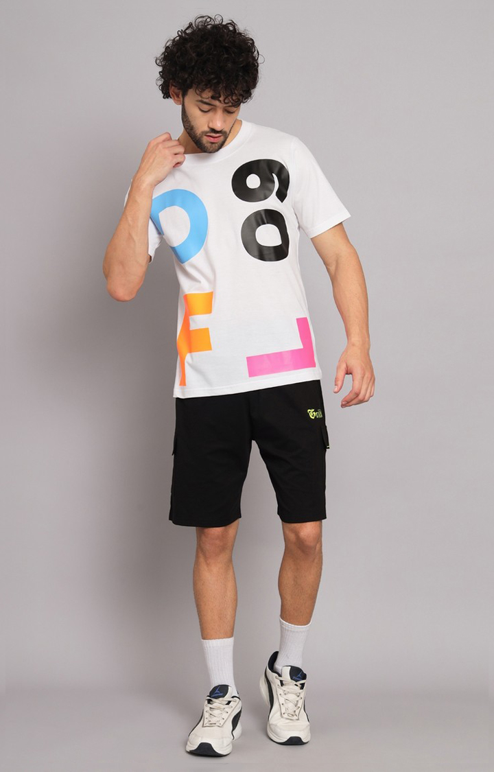 Men's White Typographic Co-ords