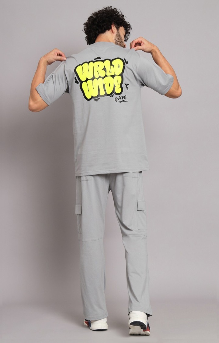 Men's Grey Printed Co-ords