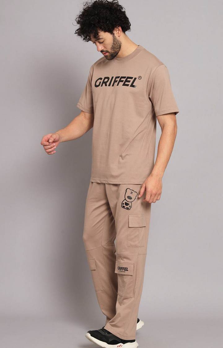 Men's Camel Typographic Tracksuits