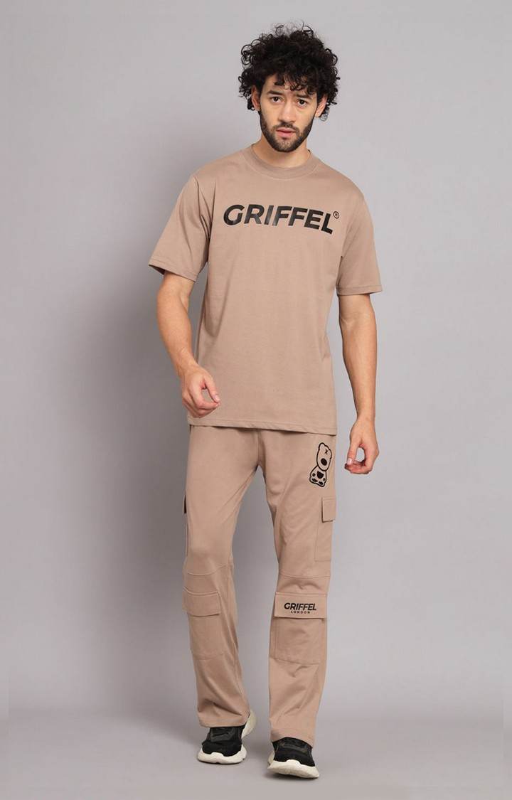 Men's Camel Typographic Tracksuits