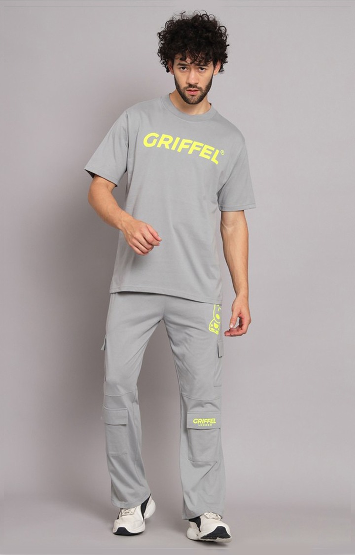 Men's Grey Printed Co-ords