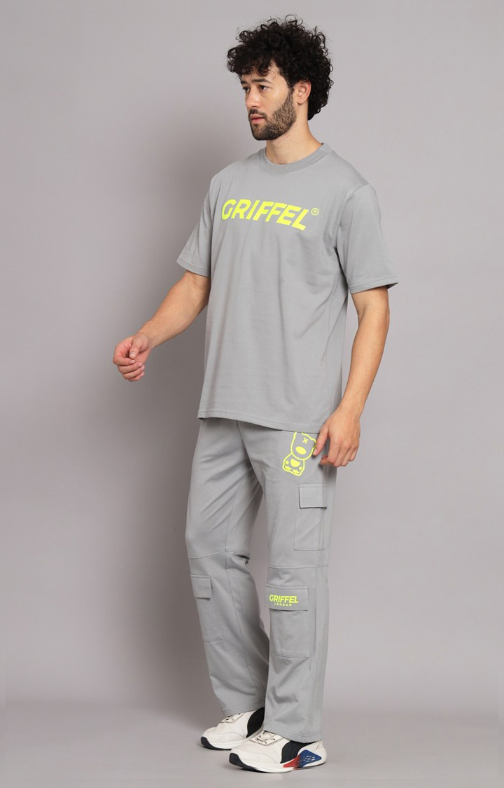 Men's Grey Printed Co-ords
