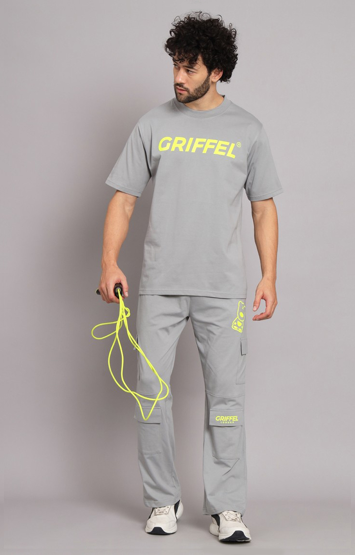Men's Grey Printed Co-ords