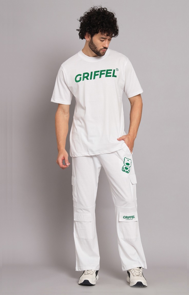 GRIFFEL | Men's White Printed Co-ords