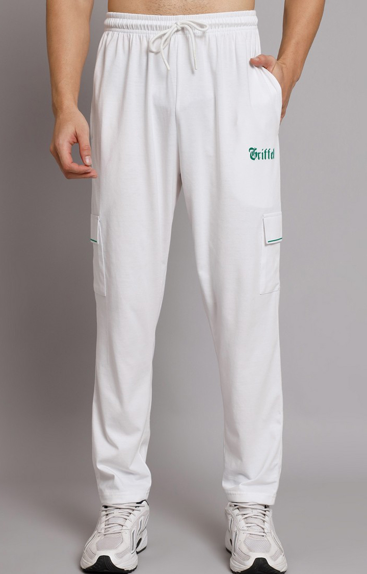 Men's White Printed Co-ords