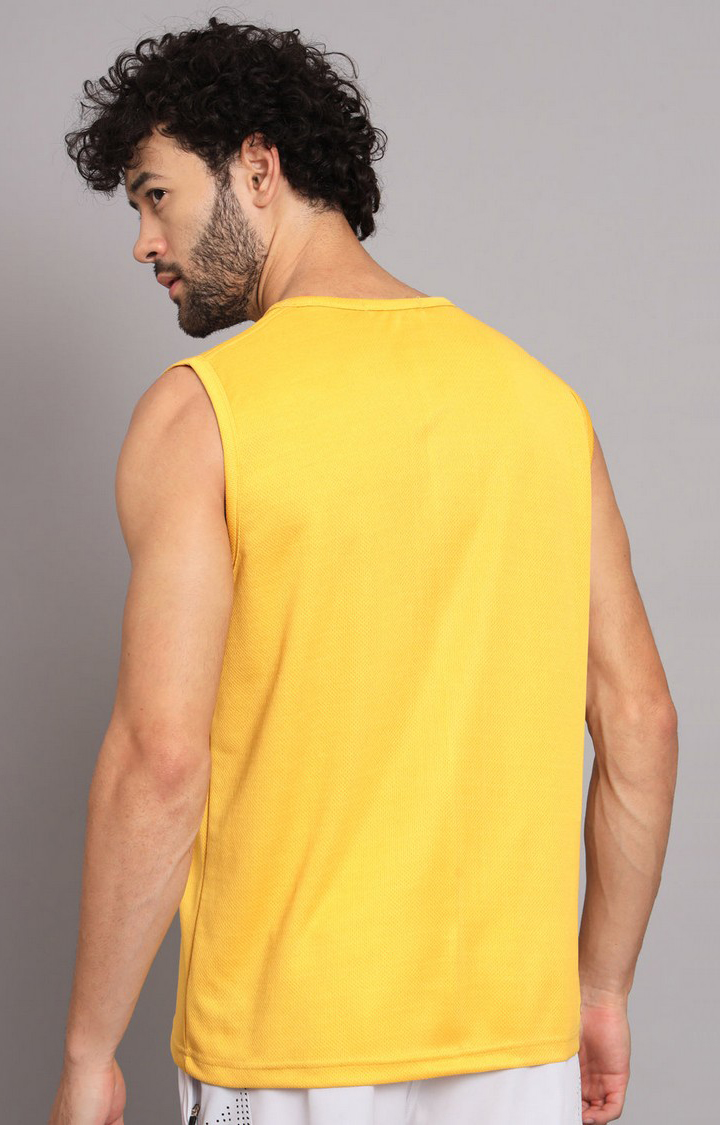 Men s Polyester Mustard Active Wear Vests