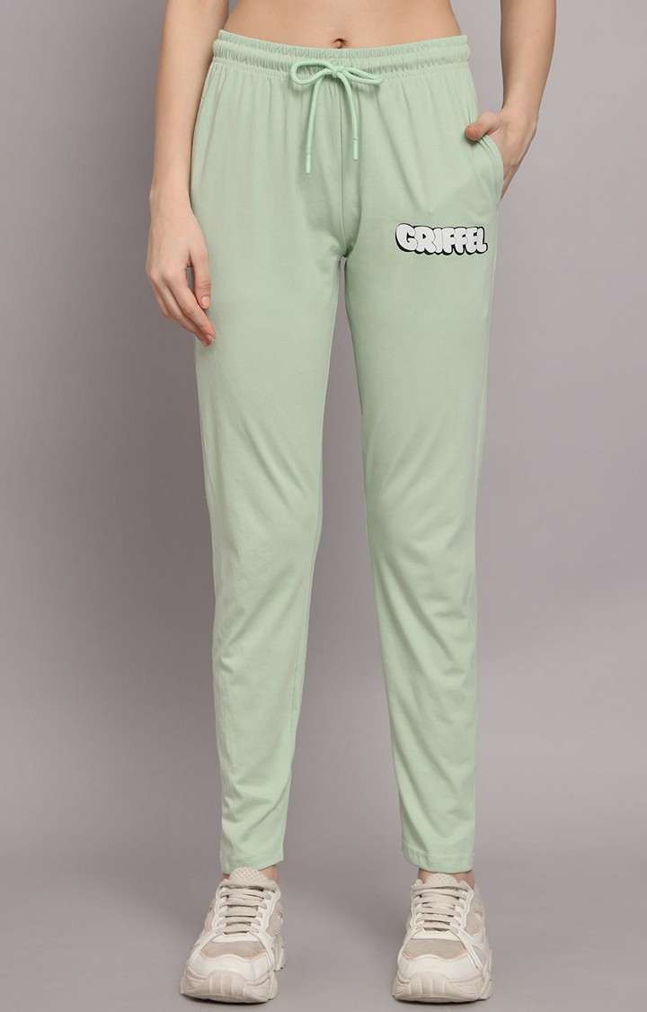 Women's Sea Green Typographic Tracksuits