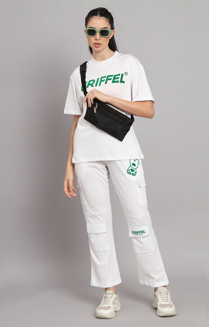Women's White Printed Tracksuits
