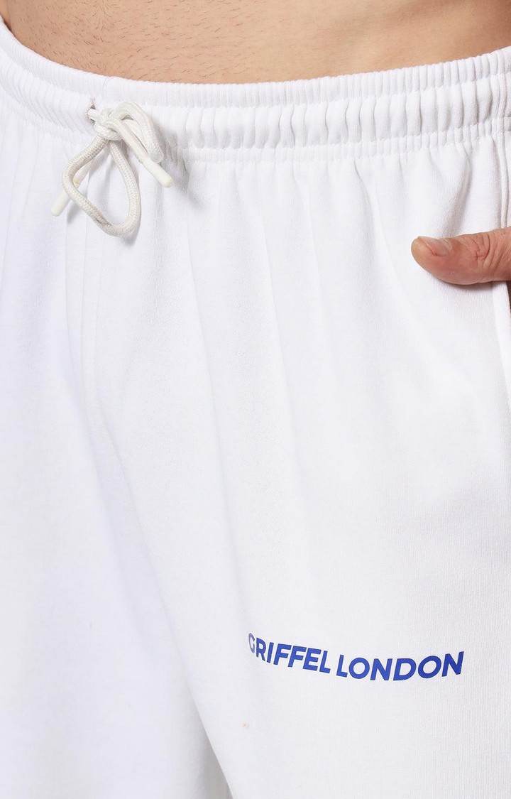 Men's White Solid Tracksuits