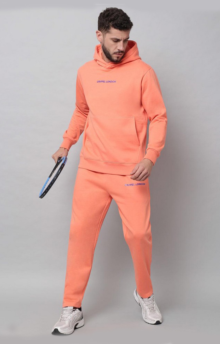 Men s Peach Solid Tracksuits