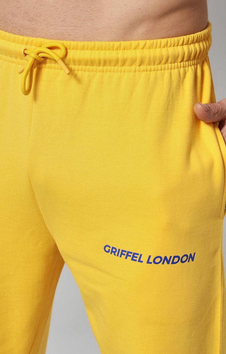 Men's Yellow Solid Tracksuits