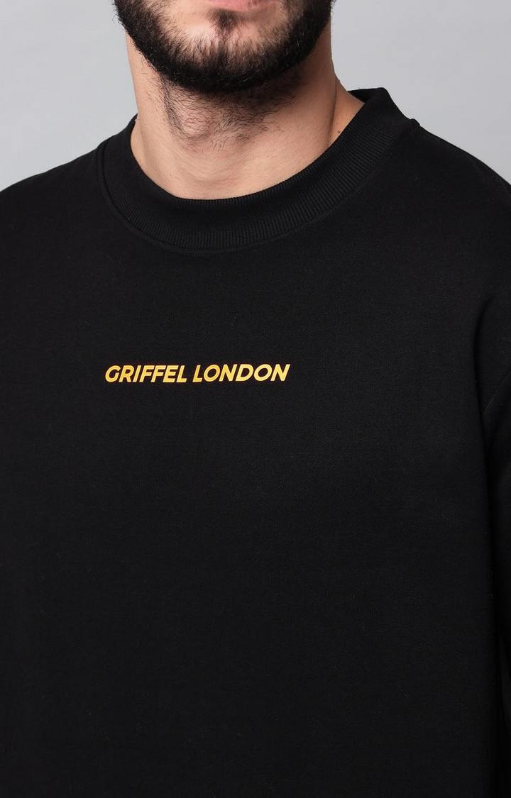 Men's Black Solid Sweatshirts