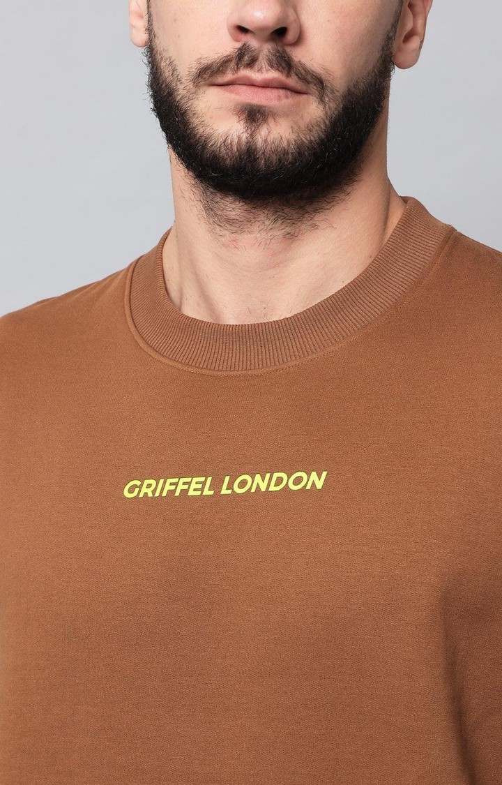 Men's Brown Solid Sweatshirts