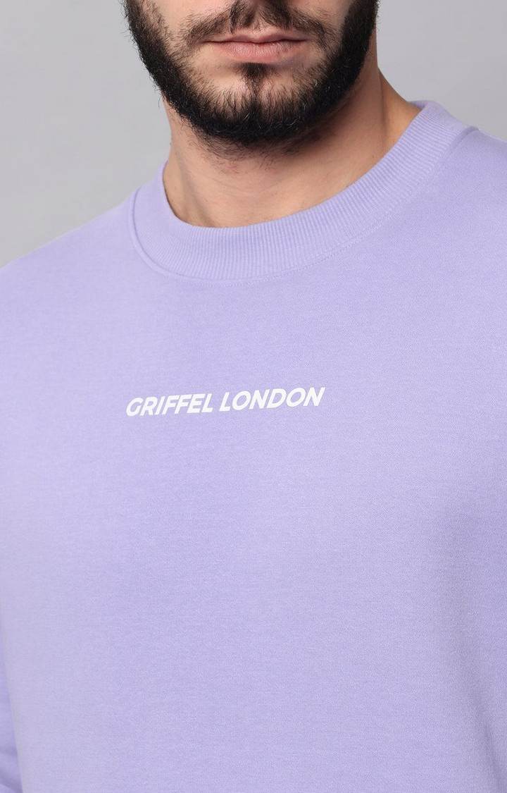 Men's Light Purple Solid Sweatshirts
