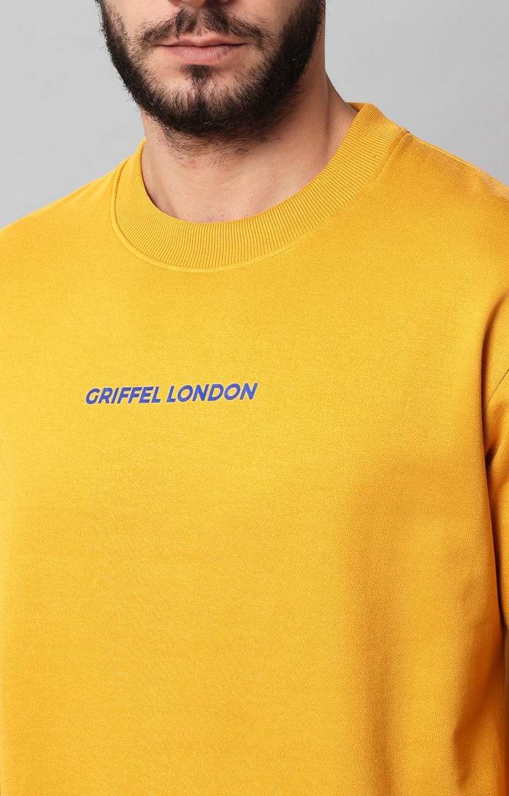 Men's Mustard Solid Sweatshirts
