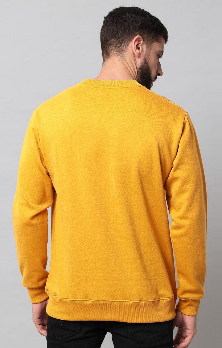 Men's Mustard Solid Sweatshirts