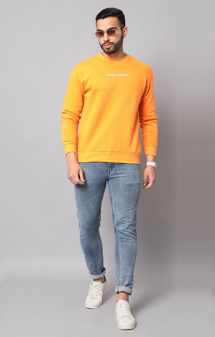 Men's Yellow Solid Sweatshirts