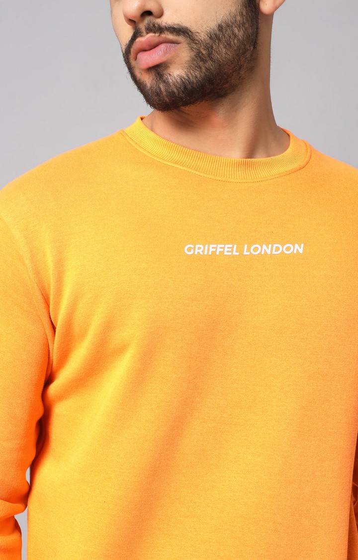 Men's Yellow Solid Sweatshirts