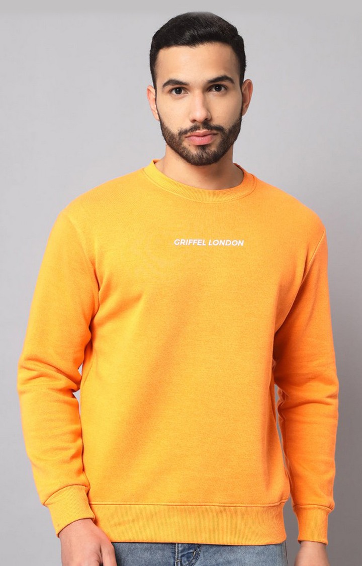 Men's Yellow Solid Sweatshirts