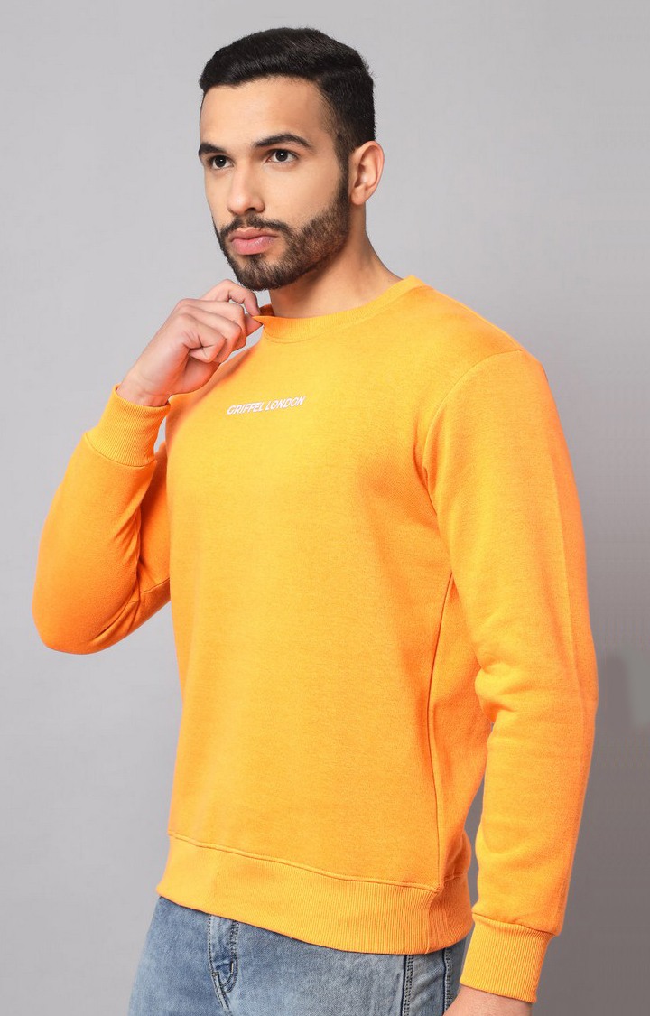 Men's Yellow Solid Sweatshirts