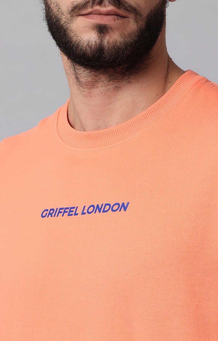 Men's Peach Solid Sweatshirts