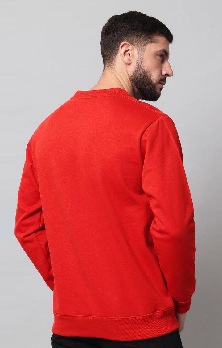 Men's Red Solid Sweatshirts
