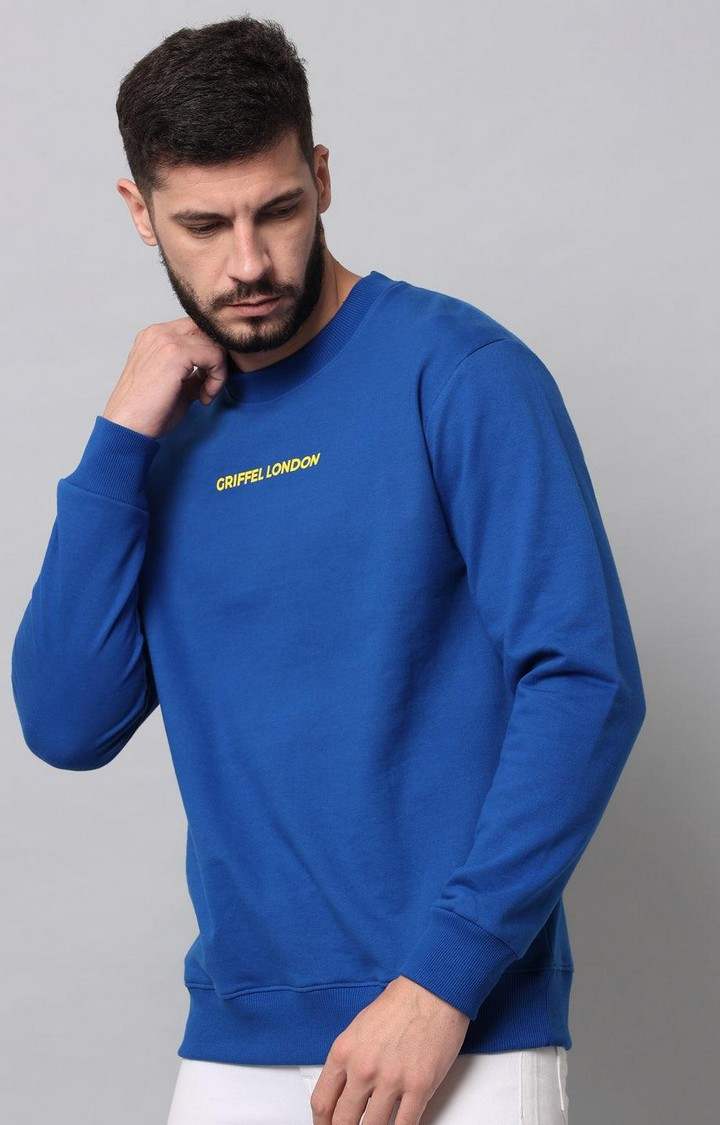 Men's Royal Blue Solid Sweatshirts