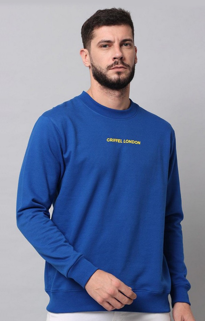 Men's Royal Blue Solid Sweatshirts