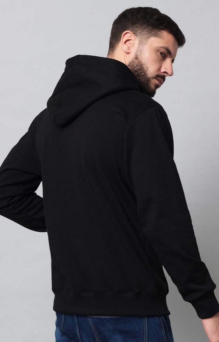 Men's Black Solid Hoodies