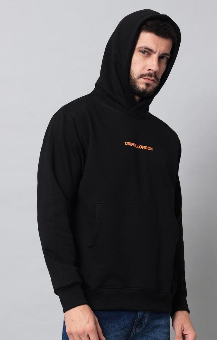 Men's Black Solid Hoodies