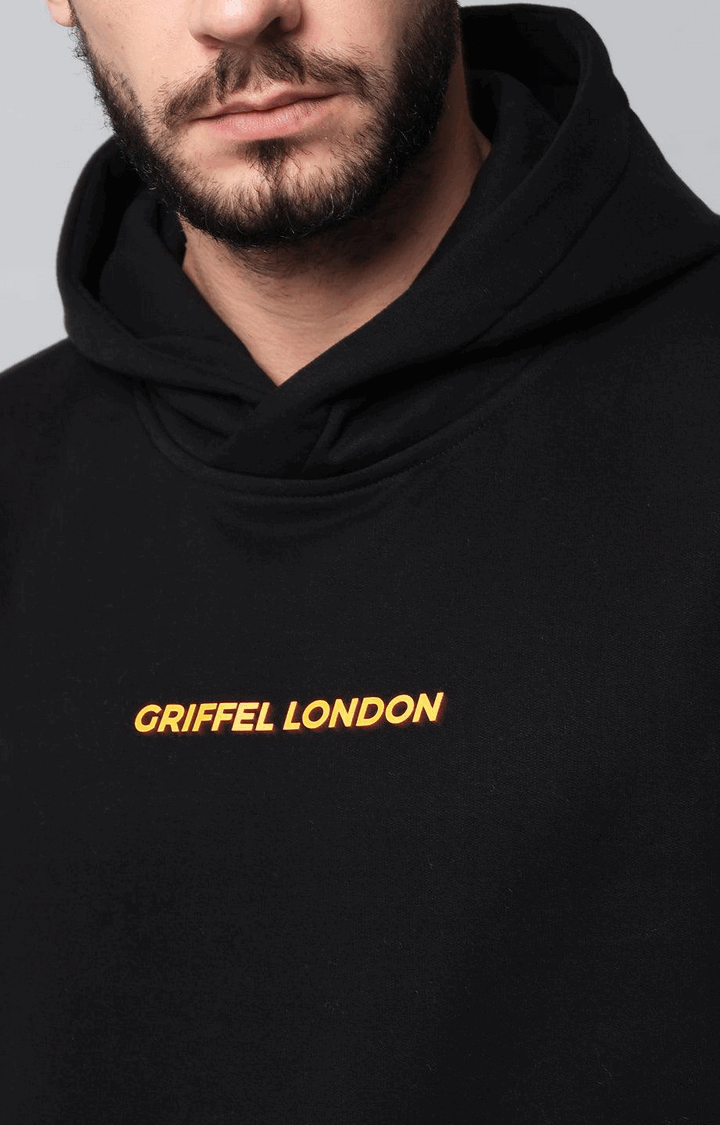 Men's Black Solid Hoodies