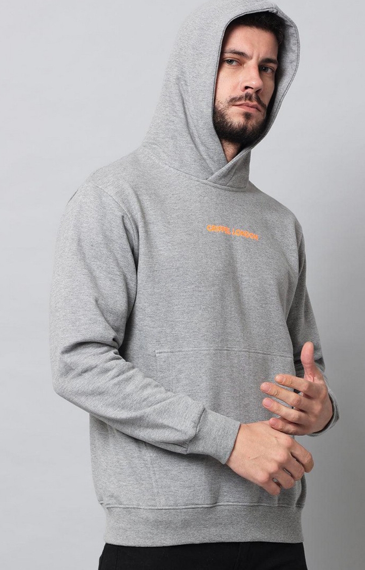 Men's Grey Solid Hoodies