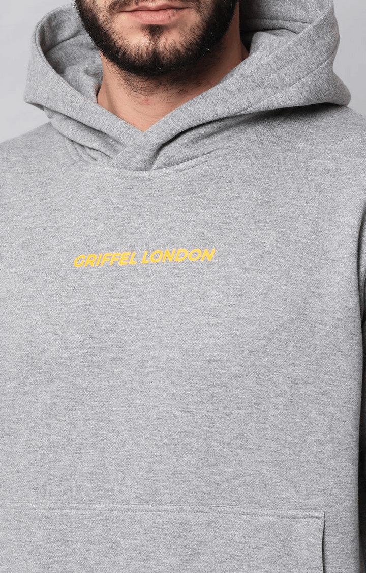 Men's Grey Solid Hoodies